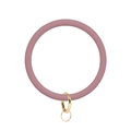 Porte-clés bracelet en silicone rose poudré avec fermoir doré métallisé - rose vif