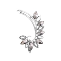 Funkelnde Kristall-Schmetterlings-Ohrklemme in Silber mit champagnerrosa Steinen - Halbmond Feder Gebogene Ohrklemme (A7115)