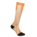 Orange and black compression sports socks with knit texture for outdoor cycling and running - Orange