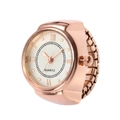Elegant rose gold ring watch with white Roman numeral dial and quartz movement - Small Ring Rose Gold