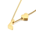Minimalistische Goldkette mit Buchstabe L und Herzanhänger an einer feinen Box-Kette - Halskette Buchstabe L (KN88660-KFC) / Gold