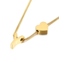 Goldene Box-Halskette mit poliertem Herzanhänger und dem Buchstaben Y-Anhänger - Halskette Buchstabe Y (KN88673-KFC) / Gold