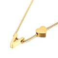 Minimalistische goldene Box-Kette mit Buchstaben V und Herzanhängern für Damen - Halskette Buchstabe V (KN88670-KFC) / Gold