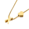 Verstellbare goldene Box-Halskette mit Herzanhänger und minimalistischem Buchstaben X - Halskette Buchstabe X (KN88672-KFC) / Gold