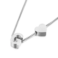 Polished silver stainless steel box chain necklace with heart and letter G pendant - Letter G
