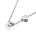 Polished silver heart and letter E pendant necklace in minimalist stainless steel - Letter E
