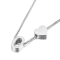 Minimalist silver heart and letter O pendant necklace with square box chain - Letter O