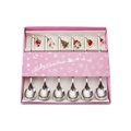 Coffret de 6 cuillères à café de Noël en acier inoxydable avec pendentifs festifs - Set de 6 Cuillères de Noël Argent 410 en Coffret Cadeau