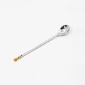 Creative silver stainless steel coffee spoon with a golden pineapple charm on top - 410 Silver Stainless Steel Pineapple Spoon