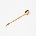 Elegant gold stainless steel long handle spoon with a cute pineapple pendant decoration - 410 Gold Stainless Steel Pineapple Spoon