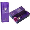 Purple gold foil rose gift set with matching box and carrier bag for special occasions - Purple Box Set / Rose Red / Rose Red Flower + Gift Box + Handbag