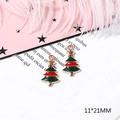 Kerstboom hanger van legering in groen en rood voor DIY sieraden maken projecten - Nr. 26 Rood-groene kerstboom