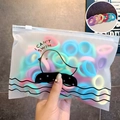 Macaron color high-elastic hair ties set in a matte zipper bag with cartoon bird design - 50 PCS Set / 5# Light Color Series