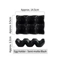 Portauova in ceramica a 6 scomparti nero opaco, dimensioni 14,5x9,5x3,2cm per cucina - Griglia per uova - Nero (6 griglie)