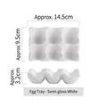 Portauova in ceramica a 6 scomparti bianco opaco, dimensioni circa 14,5x9,5x3,2 cm - Griglia per uova - Bianco (6 griglie)