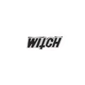 Detail of gothic enamel pin showing WITCH lettering with inverted cross T design - Witch Lettering Style (C1359-6)