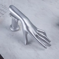 Silver hand model jewelry stand with Roman column base for ring and bracelet display - Silver