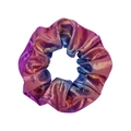 Metallic gradient scrunchie with purple and orange laser fabric texture for hair - Purple Orange Blue Gradient (新17)