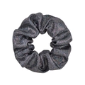 Black fabric scrunchie with iridescent metallic polka dot sequins and elastic structure - Black Iridescent Polka Dots (新18)