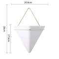 Wand-Pflanzgefäß aus weißer Keramik und Goldmetall, Maße 20,8 cm mal 30 cm groß - Groß / Weißer Topf - Goldener Rahmen