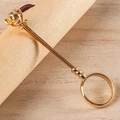 Elegant gold rose cigarette ring holder with intricate petal detailing for hands-free use - Rose / 16mm / Bright Gold