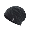 Gorro de invierno de punto de chenilla con forro polar gris oscuro para hombre y mujer - Talla única / Chenille Negro