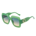 Lunettes de soleil carrées rétro avec monture verte translucide et verres dégradés - Monture Verte Verres Thé Vert