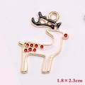 Pendentif renne émaillé doré avec nez rouge pour bijoux DIY 1,8 x 2,3 cm - Style 2 (Renne)
