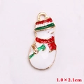 Pendentif bonhomme de neige Noël DIY en blanc avec écharpe rouge, taille 1,0 x 2,1 cm - Style 3 (Bonhomme de neige)