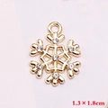 Pendentif flocon de neige doré avec strass pour création de bijoux DIY 1,3x1,8cm - Style 11 (Flocon de neige)