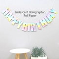 Iridescent Happy Birthday letter banner made of foil for party wall decoration - Iridescent (Iridescent Foil)