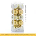 Set de 20 bolas de Navidad doradas en varios acabados con caja de presentación - 5cm Dorado