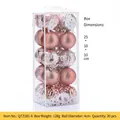 Set of 20 rose gold 4cm Christmas balls with glitter and matte finishes in a clear box - 20 Pieces (5CM) / Bronze