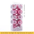 Set de 20 bolas de Navidad rosas 4cm con acabados mates y brillantes en caja - 5CM Rosa