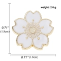 Daisy flower brooch pin in white enamel with gold metal edges 1.8cm variant - A00339 Cherry Blossom
