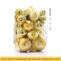 Set de 30 bolas de Navidad doradas mate y brillantes en caja de regalo para el árbol - 30 Piezas/4-8cm / Dorado