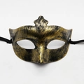 Masque de mascarade vintage or et noir avec finition vieillie et rubans noirs - Princesse Pointue Or