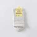 Light grey cable knit cotton crew socks for women with vintage card packaging - One Size / Gray