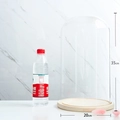 Tall 35cm clear glass display dome with solid wood base for flower and collectibles - 20*35cm Glass Dome + Wood Base