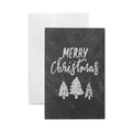 Coffret de cartes de Noël style ardoise avec enveloppe blanche et motifs de sapins - Sapin de Noël