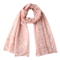 Écharpe de Noël rose pour femme avec flocons d'argent, idéal cadeau d'hiver festif - Rose
