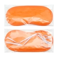 Two-pack of breathable orange polyester sleep masks with white elastic headbands in packaging - Orange