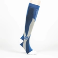 Blue and grey striped athletic compression socks for cycling and outdoor sports - Blue