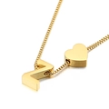 Verstellbare goldene Herzenskette mit poliertem Buchstaben-N-Anhänger und Boxkette - Halskette Buchstabe Z (KN88674-KFC) / Gold