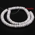 Macro shot of white howlite abacus beads with gray marble texture for DIY jewelry making - 4*6mm 1 Strand (Approx 90pcs) / White Turquoise