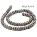 Detailed macro view of natural grey map stone beads with unique veins for jewelry making - 4*6mm 1 Strand (Approx 90pcs) / Map Stone