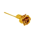 Exquise rose unique en feuille d'or 24K avec finition métallique sur fond blanc pur - Fleur Nue / Or / Rose Nue Or En Feuille d'Or