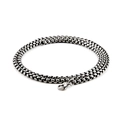 Collar de cadena veneciana de acero inoxidable 316L plateado con cierre de mosquetón - Plata Brillante