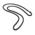 Collana a catena box in acciaio inossidabile argento vintage con chiusura a moschettone - 3.5mm / Argento antico