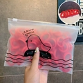 Large capacity red high elastic hair ties set in a frosted bag with bird illustration - 50 PCS Set / 4# Rose Red